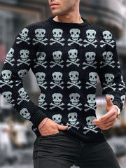 Skull Pattern Knit Sweater