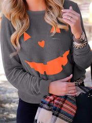 Halloween Print Crew Neck Sweatshirt