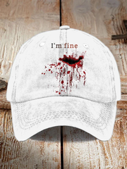 I'm Fine Bloody Printed Baseball Cap