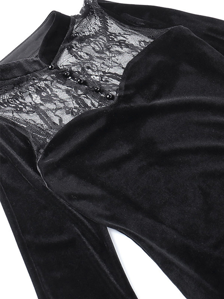 Halloween Gothic Lace Stitching Sexy Dress