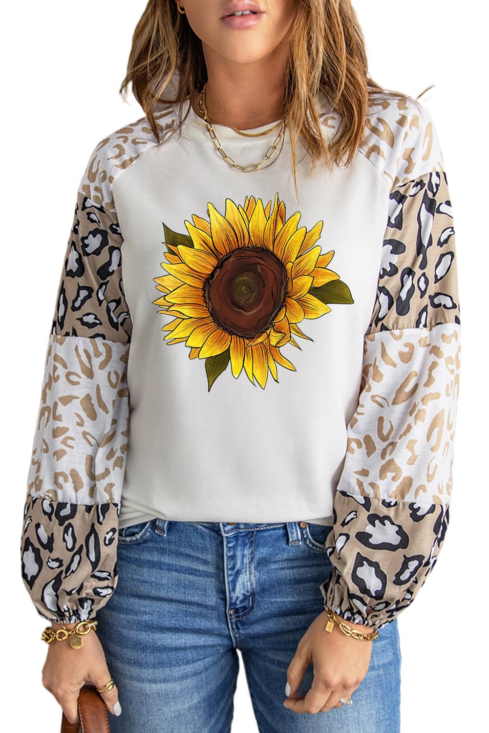 Women's Sunflower Graphic Animal Top