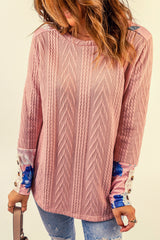 Women's Floral Lace Long Sleeve Top