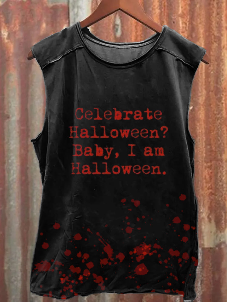 Men's Baby I Am Halloween Bloody Tank Top