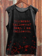 Men's Baby I Am Halloween Bloody Tank Top