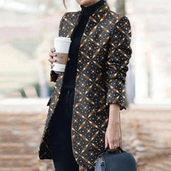 Casual Printed Mid-length Coat