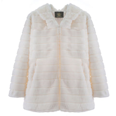 Casual Solid Color Faux Fur Coat