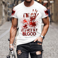 I'M Ok It'S Not My Blood Halloween Men's Printed T-Shirt