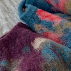 Oil painting tie-dye warm sweater