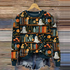 Women's Halloween Boos Print Sweatshirt