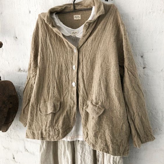 Solid Color Button Down Comfy Linen Cotton Jacket