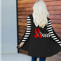Classic Ruby Red Shoes Halloween Witch Legs Comfy Cardigan