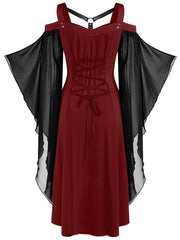Halloween Gothic Stitching Vintage Dress