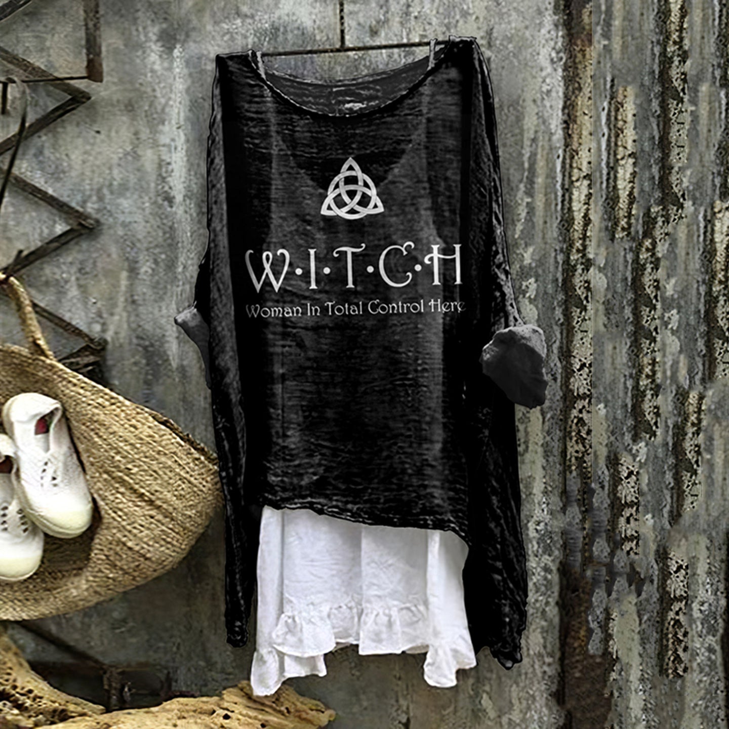 Woman In Total Control Here Witch Art Print Blouse