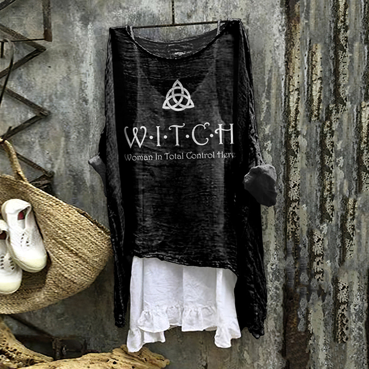 Woman In Total Control Here Witch Art Print Blouse