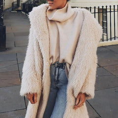 Fashionable Warm Solid Color Jacket
