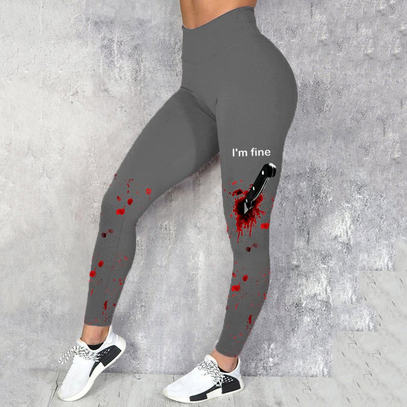 Women's Halloween I'M FINE Bloodstained Leggings
