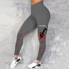 Women's Halloween I'M FINE Bloodstained Leggings