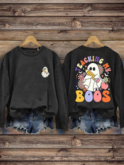 Halloween Teacher Long Sleeve Casual Sweatshirt