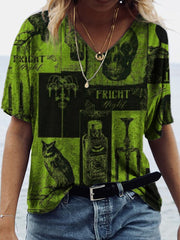 Halloween Inspired Patch Art T Shirt