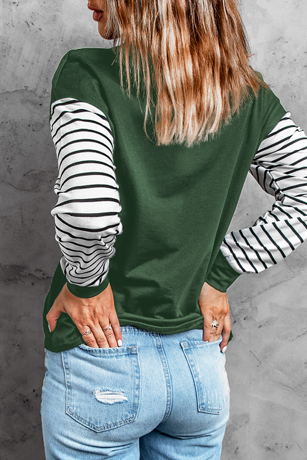 Women's Striped Star Long Sleeve Top