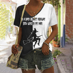On A Dark Desert Highway Cool Wind In My Hair Witch  V-Neck Casual T-Shirt