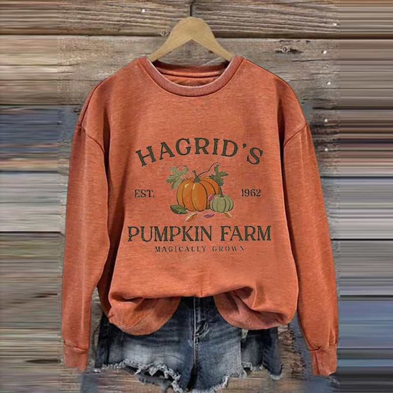 Women's Hagrid's Pumpkin Farm Print Sweatshirt