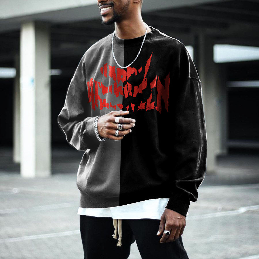 Contrast Color Halloween Crewneck Sweatshirt