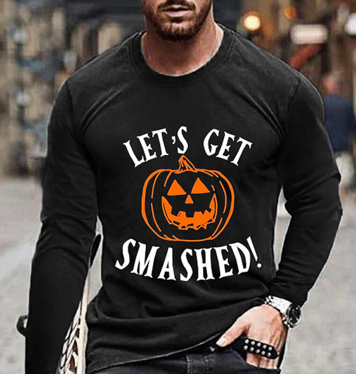 Be A Pumpkin Funny Pattern Casual Long Sleeve T-Shirt