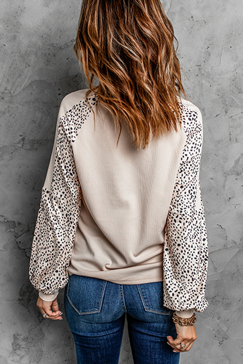 Women's Leopard Heart Long Sleeve Pullover