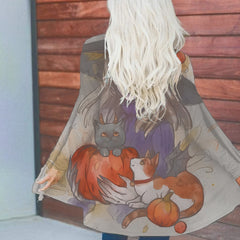 Casual Wizard Cat Pumpkin Cardigan