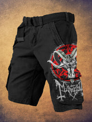 Black Metal Band Print Men's Work Pants