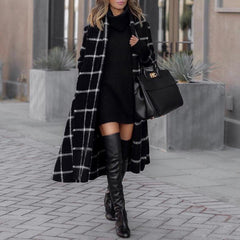 Medium Length Plaid Coat