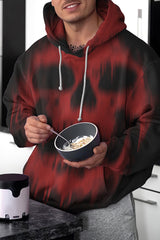 Halloween Black And Red Skull Print Hoodie