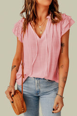 Women's Pink Short Sleeve Top