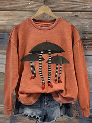Women's Halloween Witch Print Casual Sweatshirt