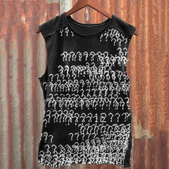 Men's Error Page Print Vintage Casual Tank Top