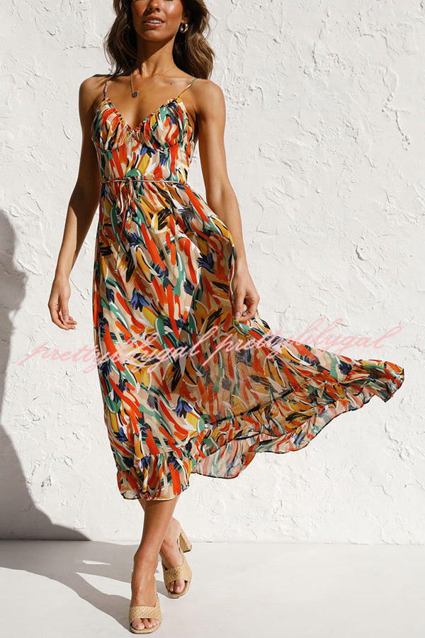 Stay Amazing Colorful Printed Midi Dress