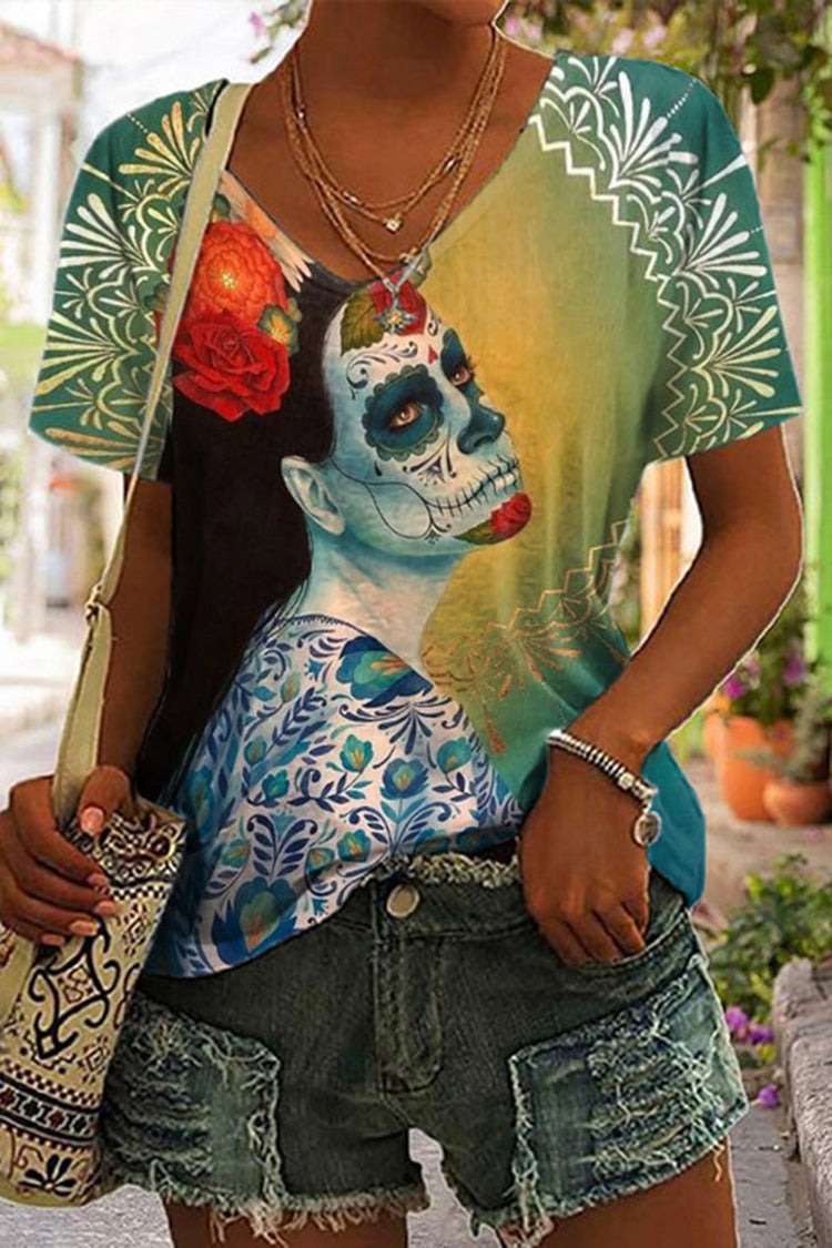 Queen of the Dead Print Short Sleeve T-Shirt