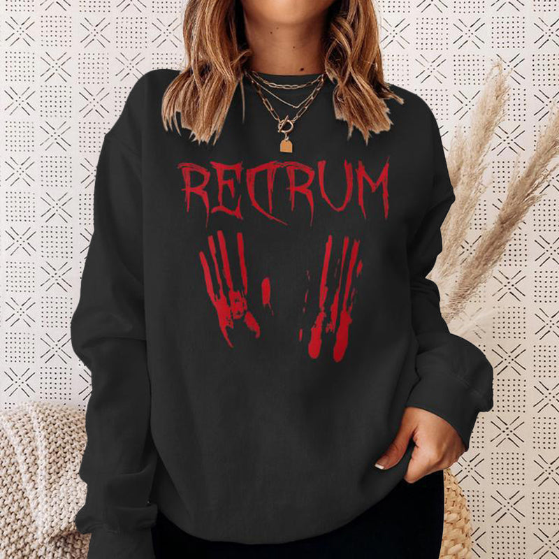 Redrum Halloween Crewneck Casual  Sweatshirt