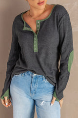 Women's Gray Long Sleeve Top