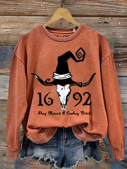 They Missed A Cowboy Witch Halloween 1692 Print Sweatshirt