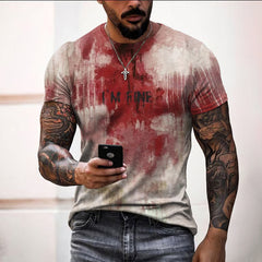 Men's Bloody I'm Fine Halloween Print T-Shirt