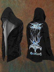 Black Metal Art Print Hooded Jacket