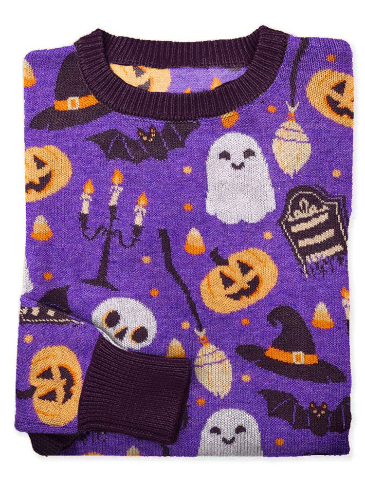 Women's Pumpkin Casual Knitted Sweater