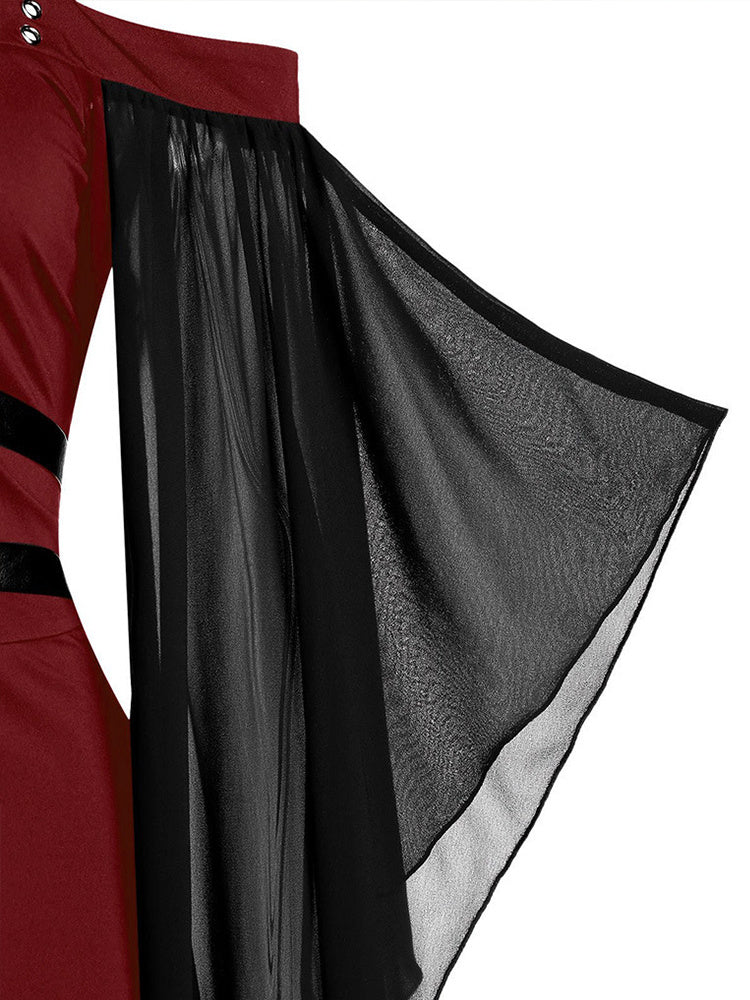 Halloween Gothic Stitching Vintage Dress