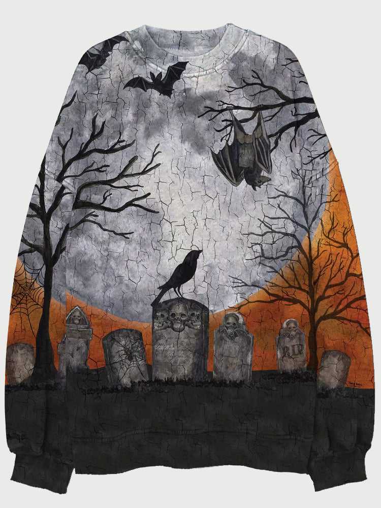 Halloween Wicked Graveyard Art Pattern Sweatshirt