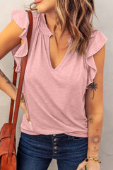 Women's Pink V Neck Sleeveless Tee