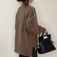 Half Turtleneck Commuter Loose Knit Sweater