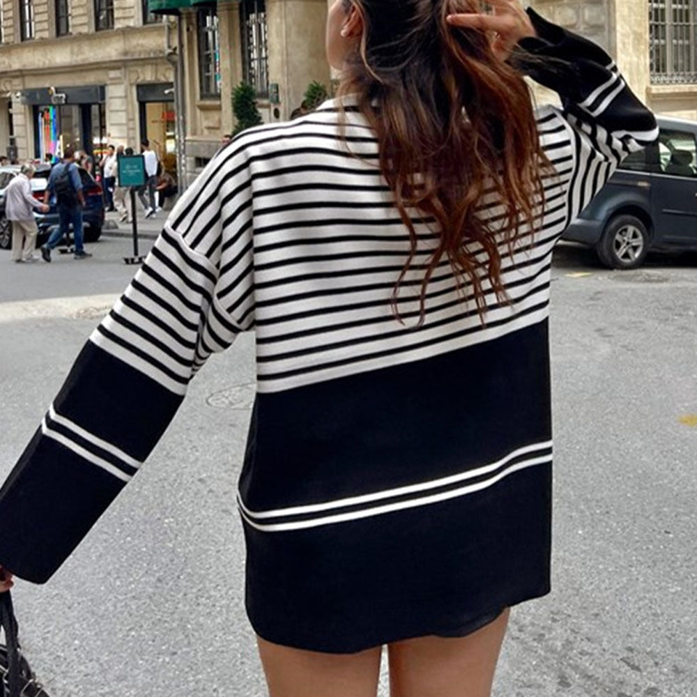Stylish Loose Striped Sweater