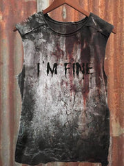 Men's Bloody I'm Fine Halloween Print Vest